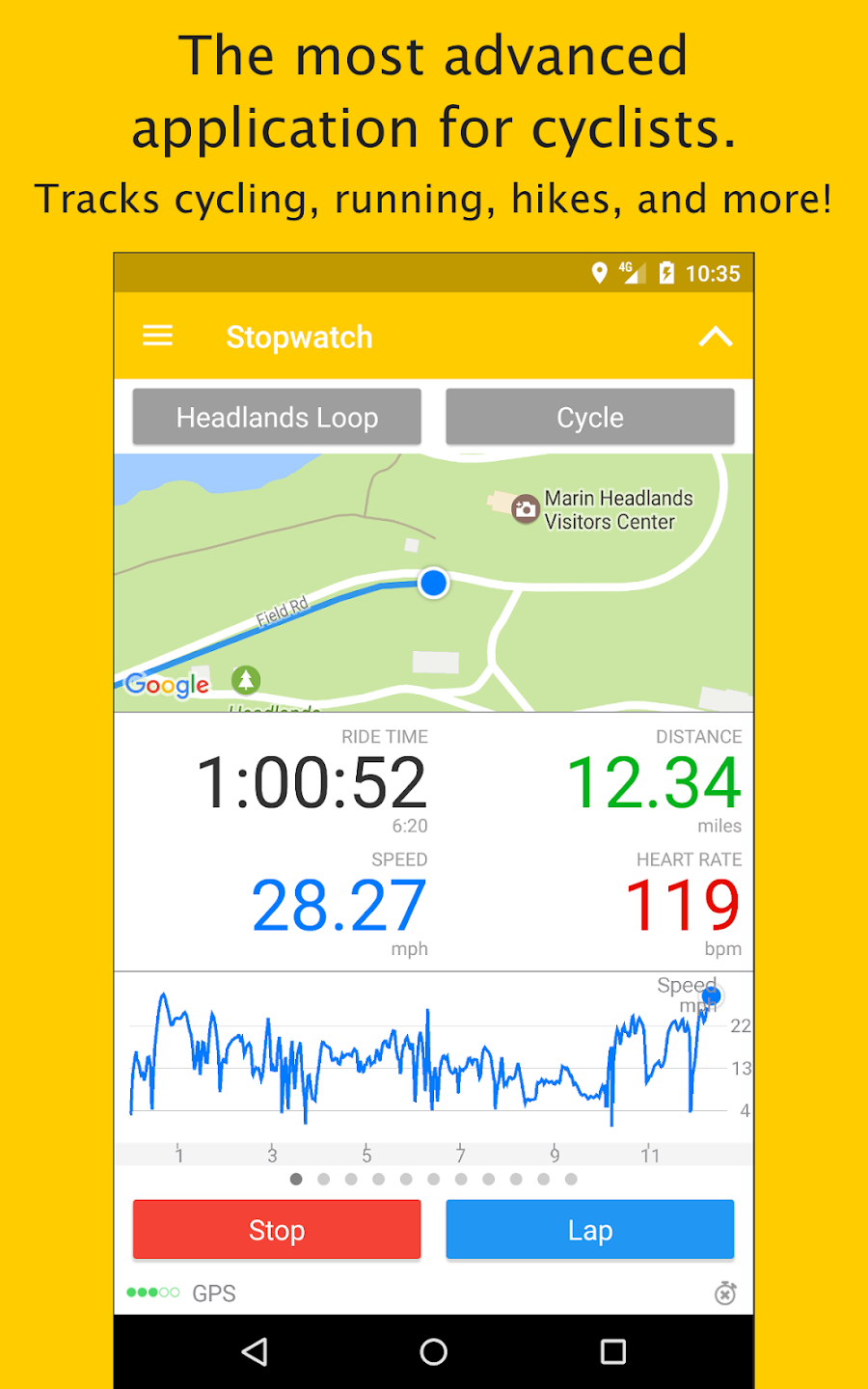 App telefoon Cyclemeter