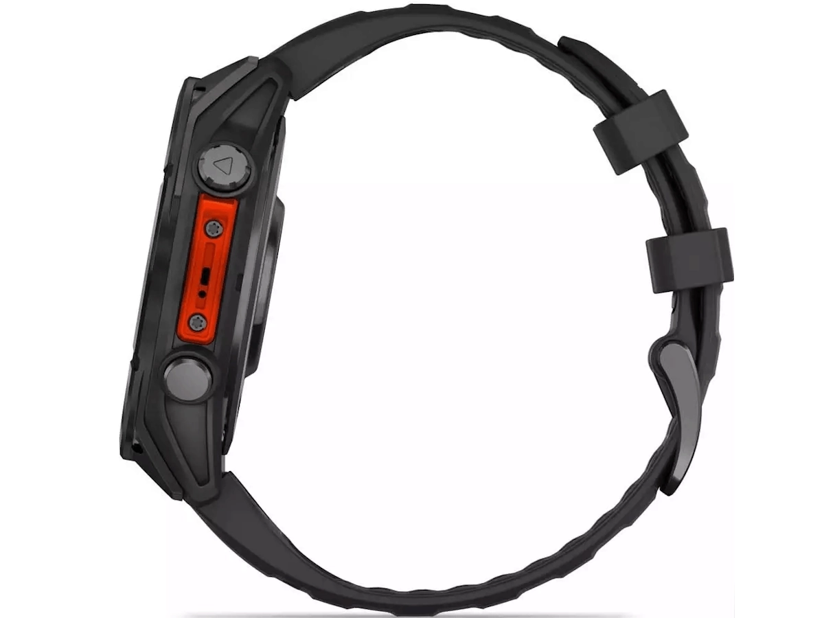 Garmin Fenix 8 zijkant oranje