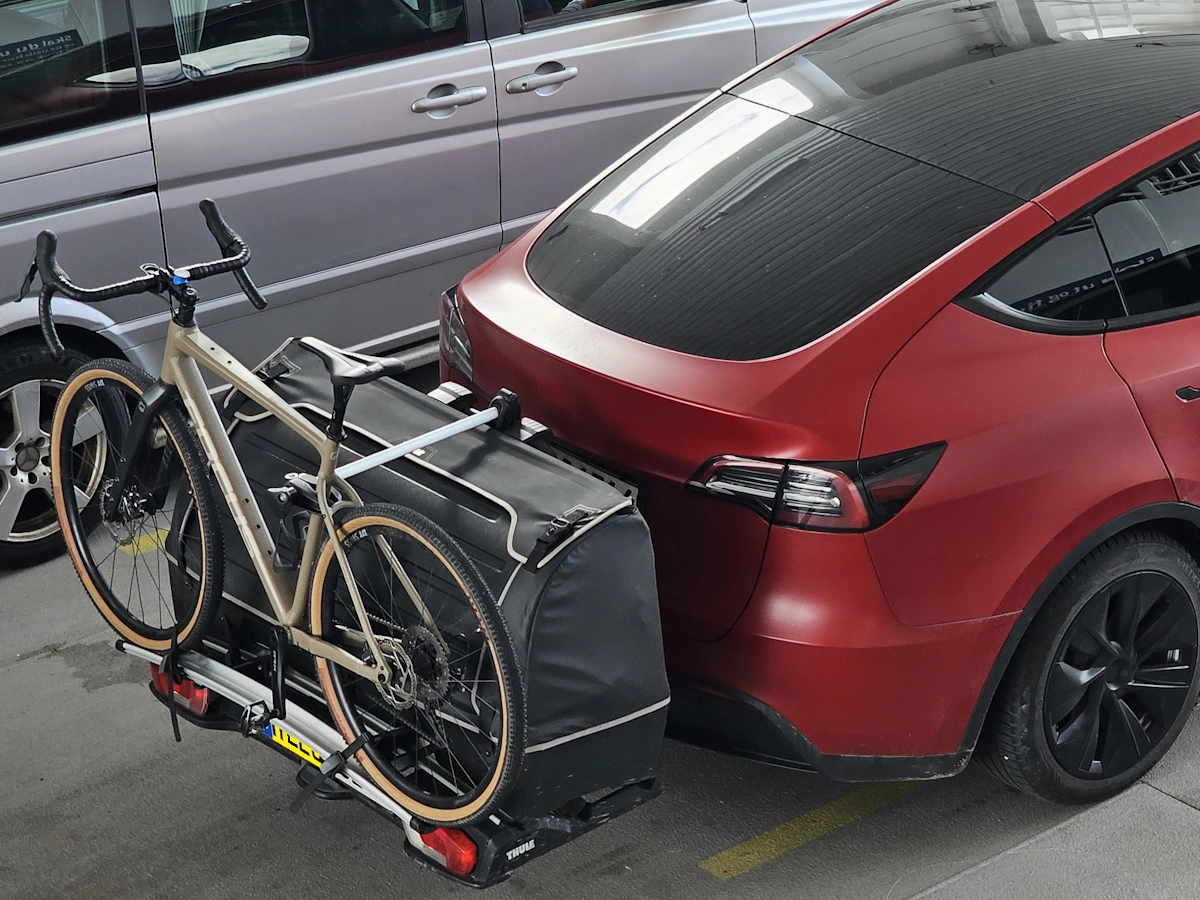 Test koffer voor op fietsendrager